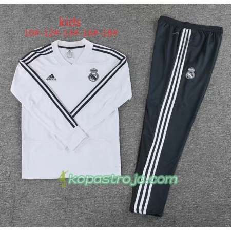 Real Madrid Barn Tränings Sweatshirtställ Vit 2018/19